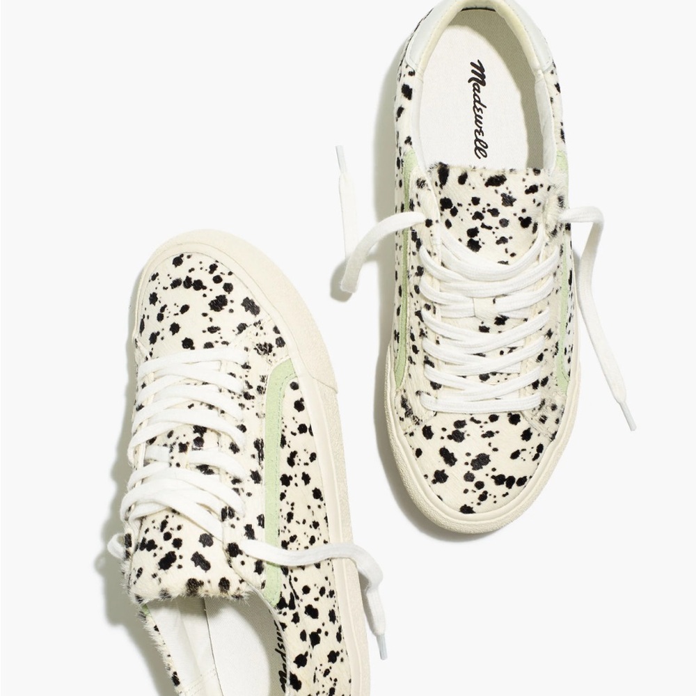 Madewell Sidewalk Shoes Low-Top Sneakers Spatter-Painted Calf Hair EUC Size 10